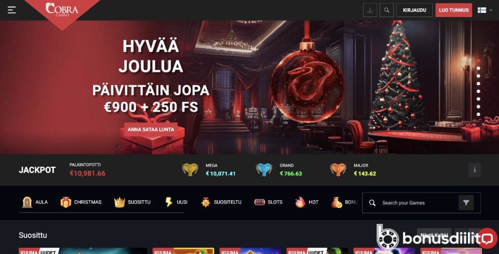 Cobra Casino | Bonus JOPA 3:lle talletukselle | Bonusdiilit