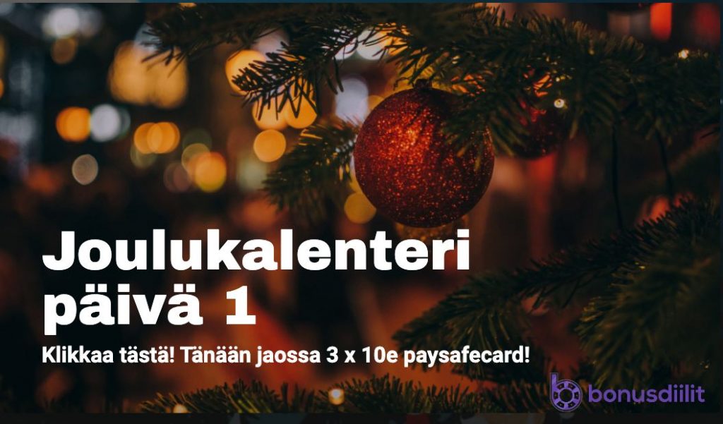 joulukalenteri päivä 1 bonusdiilit