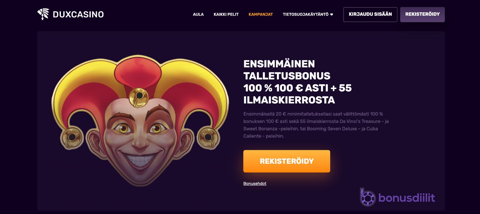 DuxCasino | Jopa 3 eri talletustbonusta | BonusDiilit.com