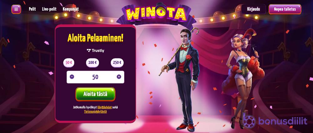 Winota Casino bonus