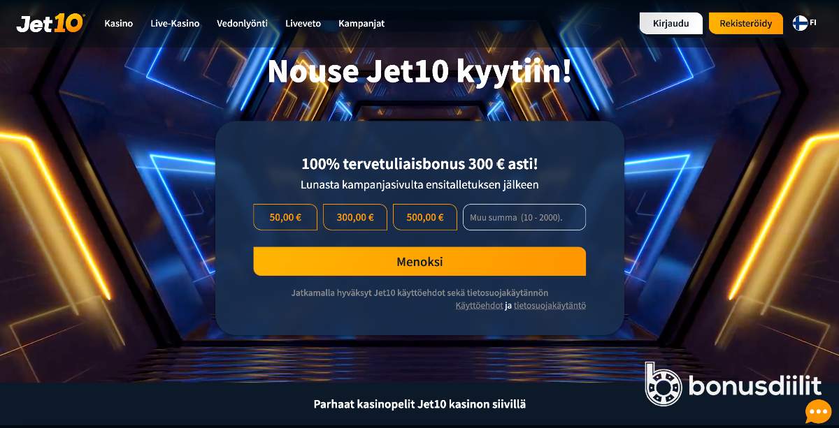 Jet10 Casino bonus