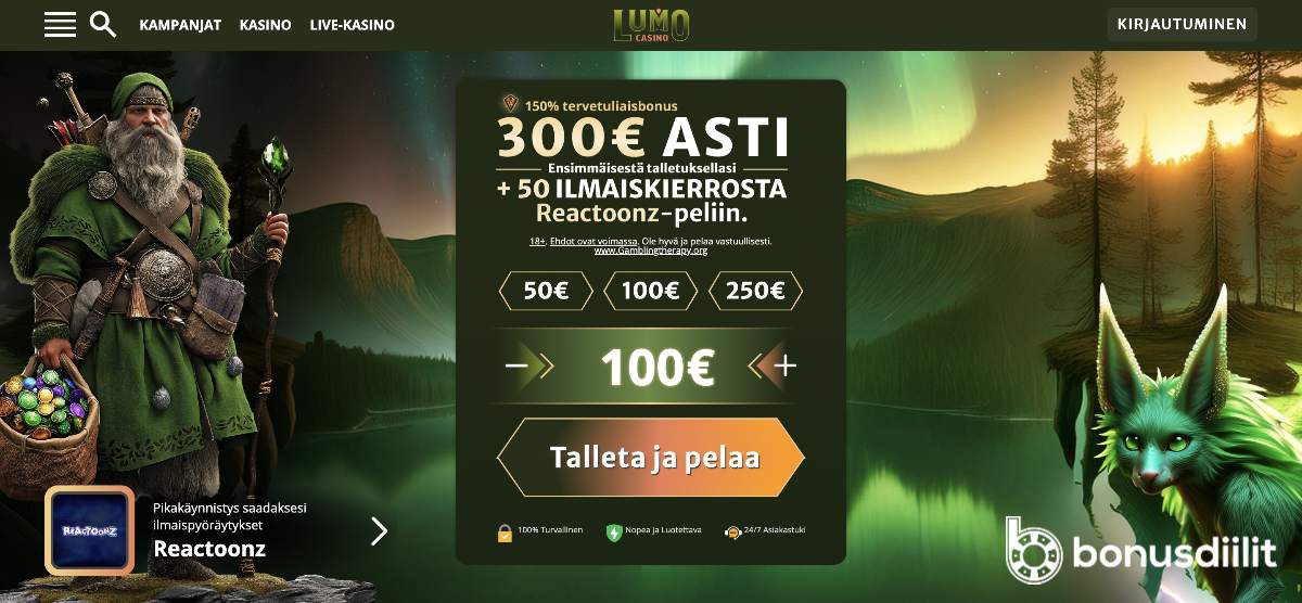 Lumo Casino bonus