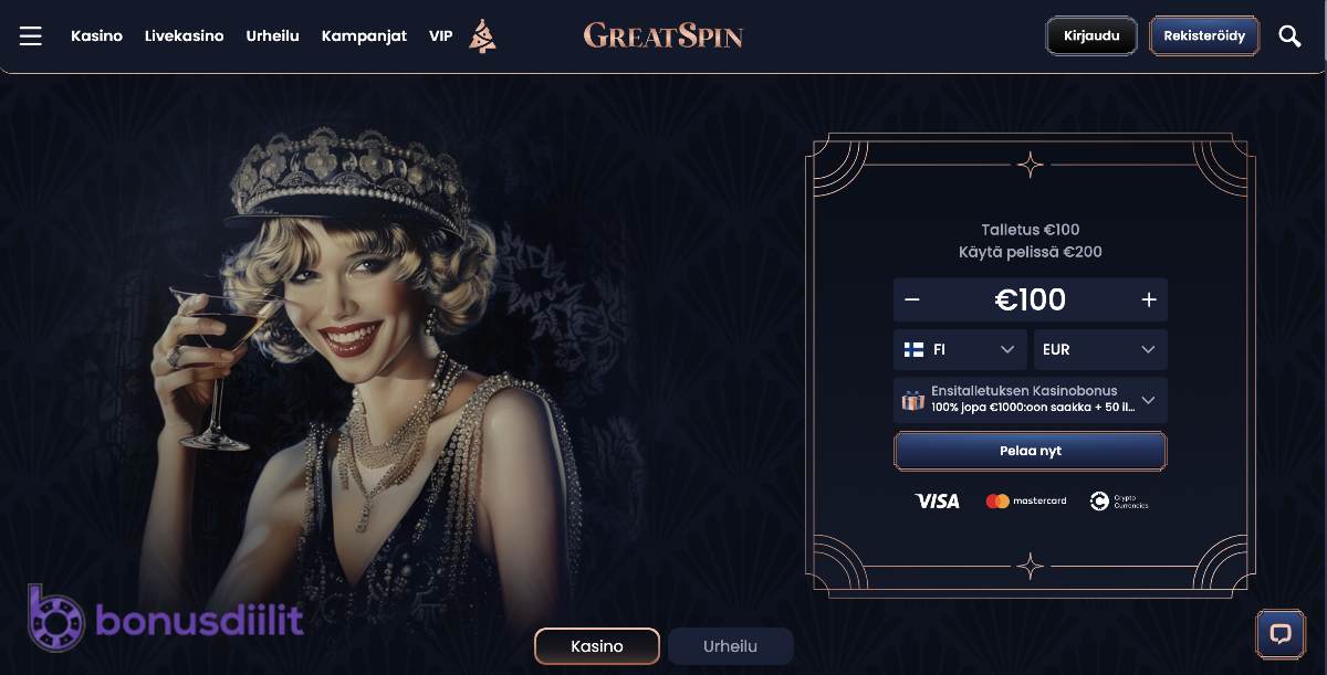 GreatSin Casino bonus